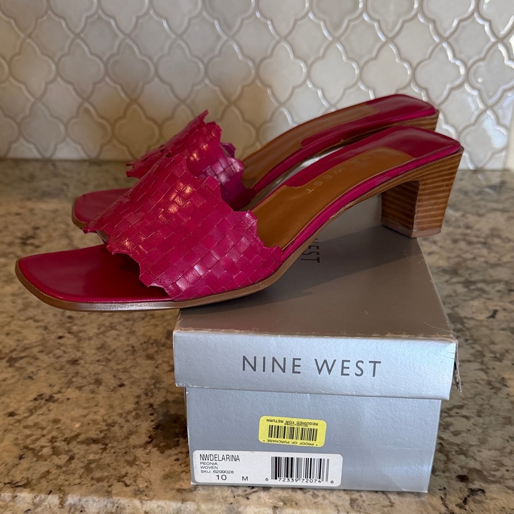 Nine West Fuchsia Heeled Mules